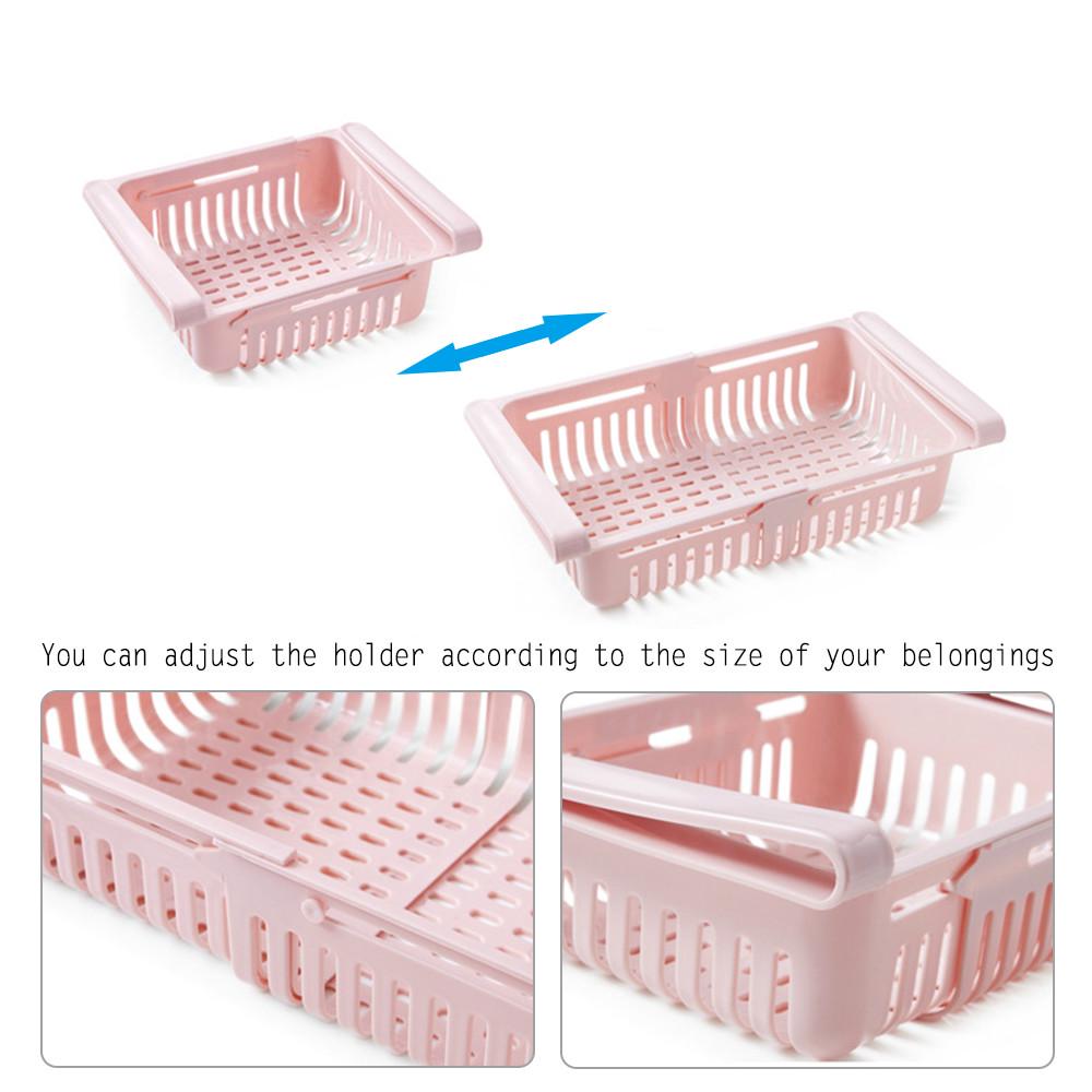 Adjustable Stretchable Refrigerator Organizer Basket Refrigerator Pull-out Drawers Spacer Layer Storage Rack
