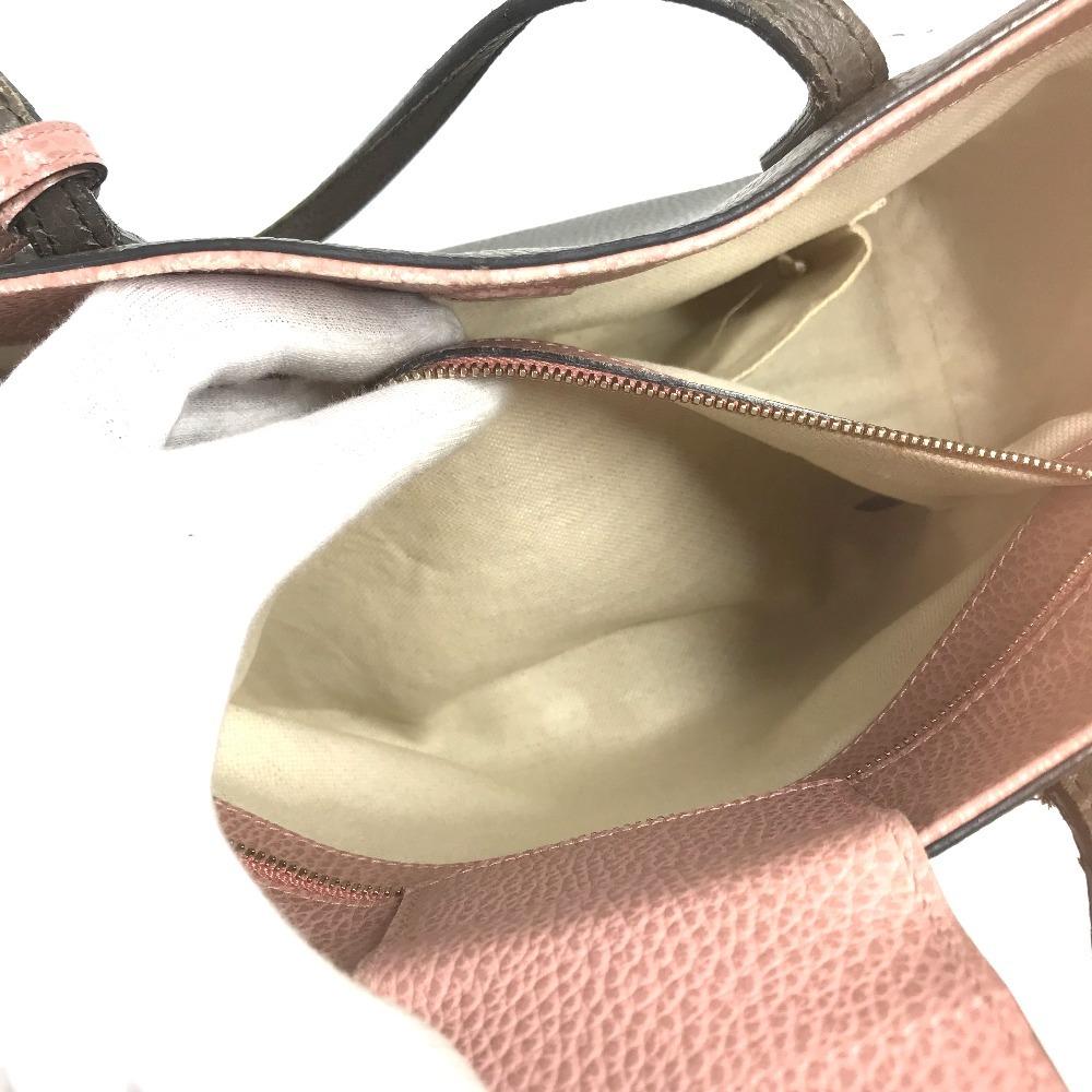 GUCCI 354408 Bicolor Logo swing Bag Tote Bag Shoulder Bag Leather gray/pink