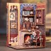 DIY Book Nook Kit Miniature Wooden Dollhouse with Lights Bookshelf Insert 3D Puzzle Model Owl Bookstore Gifts