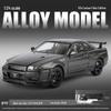 1:24 Alloy GTR R34 Model Car Toy with Sound, Light, Openable Doors, Four-Wheel Steering, and Pull-Back Action