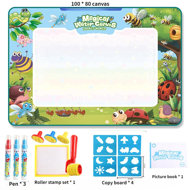 Magical Water Canvas Children's Learning Blanket Water Writing Cloth Repeated Graffiti Water Painting Blanket Large Watercolor Graffiti Pad