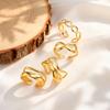 Stainless Steel Geometric Ring for Women Hollow Infinity Opening Rings 18K Gold Plated Jewelry Gift