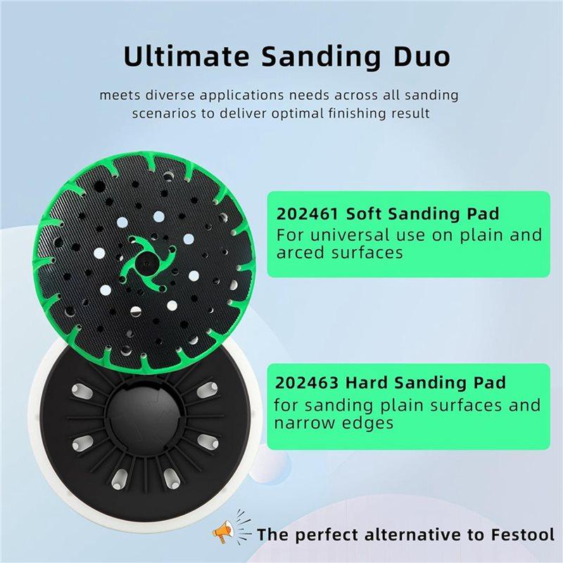 Aug. Soft Sanding Pad + Hard Sanding Pad For Festool RO 150 FEQ Sander, 6 Inch Back-Up Sanding Discs (4-Pack)