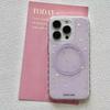 Magnetic grape purple splashed ink phone case with holder For iPhone 11 12 13 14 15 16 17 pro max