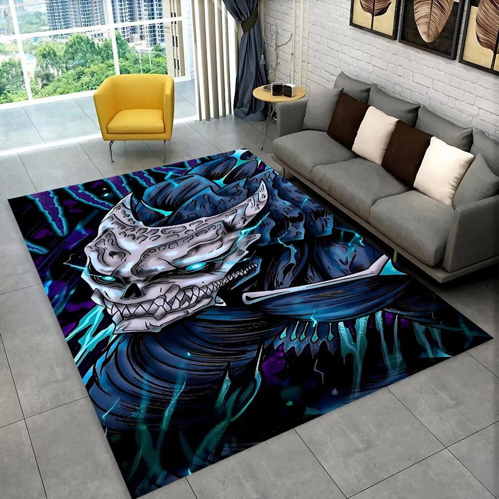 Tappeto Cartoon Anime Kaiju No.8 3D per Soggiorno Camera da Letto Casa Decorazione Divano, Tappetino Antiscivolo per Giochi Bambini Regalo