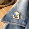 Animal Clothing Accessories Holding Fish Cartoon Cat Brooch, Enamel Kitten Alloy Badge Pin, Lapel Pins for Backpacks Hats Scarves Jackets Brooch