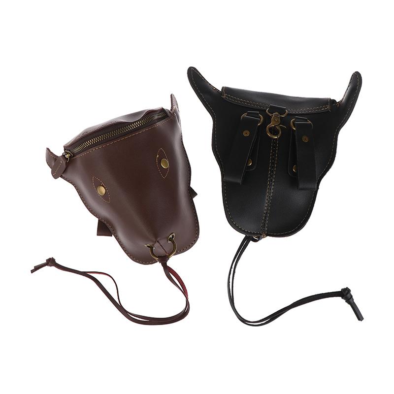 Pánská Vintage ledvinka s býčí hlavou Pu kůže Pás-balení se zapínáním na zip Středověký rytířský design Pro každodenní použití Speciální příležitosti