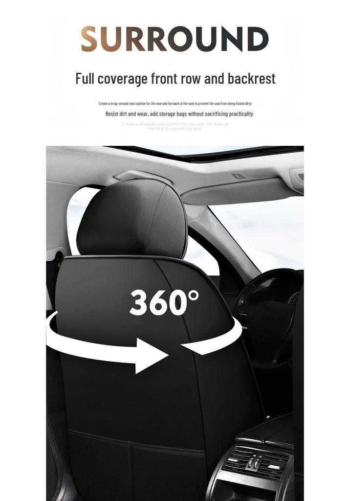 All-Season Leather Car Seat Covers & Cushions with Full Coverage