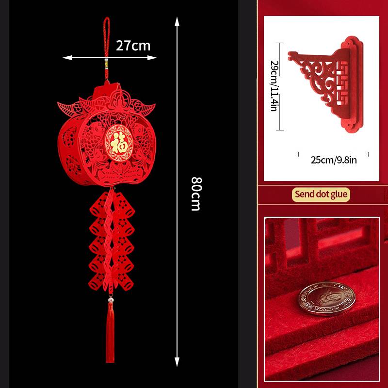 2Pcs Red Chinese Lanterns Chinese New Year Decorations Spring Festival Lantern Lucky Fu 3D Puzzle Lanterns Festival Celebration
