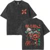 Washed Vintage Anime My Hero Academia Bakugou Katsuki Merch T Shirt Mens Clothing Cartoon Retro Oversized Short Sleeve Tshirts