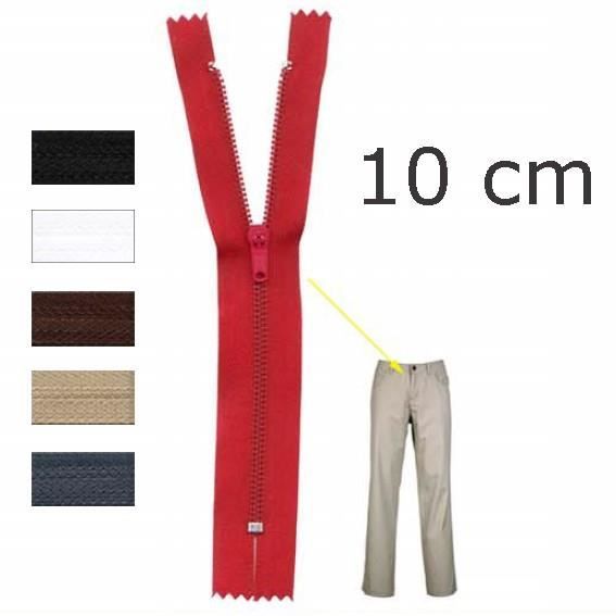 Fermeture à glissière - Polyester - 10 cm - Non séparable - Blanc - Pantalon
