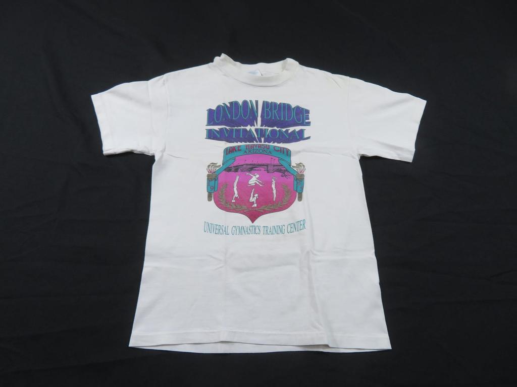 London Bridge Invitational Gymnastics White T-Shirt Sz S 90s M10