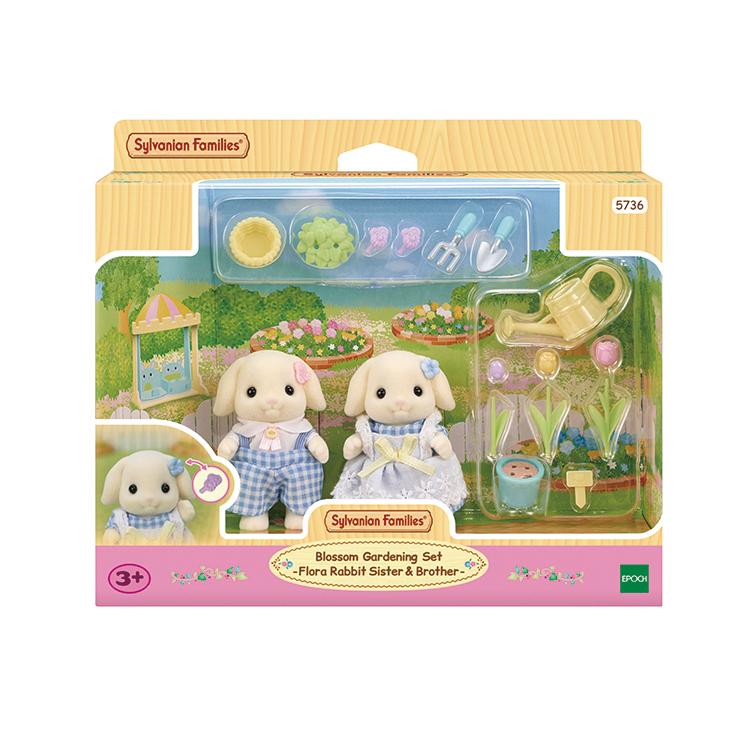 Sylvanian Families Flora Rabbit Siblings Flower Gardening Set - 5736