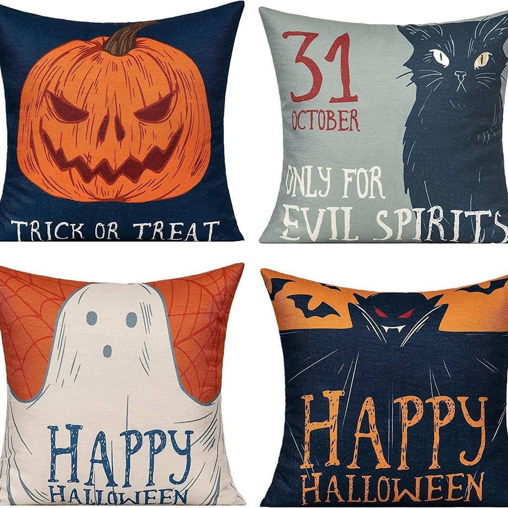 New Funny Pumpkin Print Pillowcase Halloween Home Sofa Decoration Cushion Cover Bedside Pillow