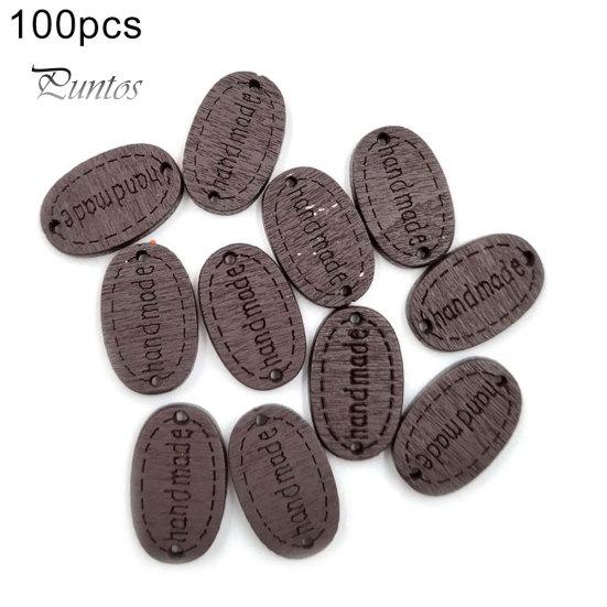 

100шт ручної роботи овальної форми 2 отвори дерев яні гудзики шиття одягу декор DIY Craft