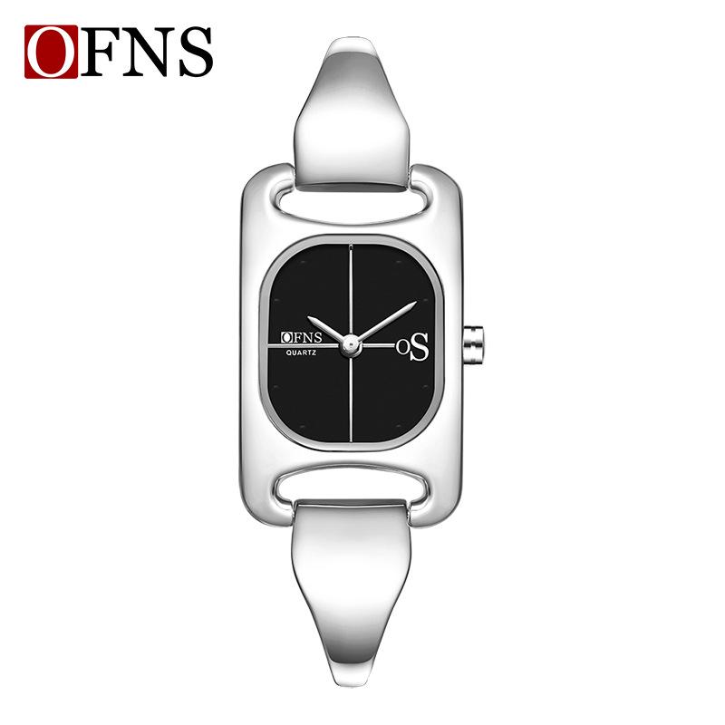 Oufanni Роскошные легкие квадратные кварцевые часы-браслет с перламутром