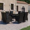 Day and Night - Day and Night Garden Dining Set 9 Pieces PE Rattan and Black Glass