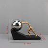 Retro Gold Abstract Artistic Gymnastics Weightlifting Ball, Figure Sculpture, Resin Crafts, Desktop Decorative Ornaments