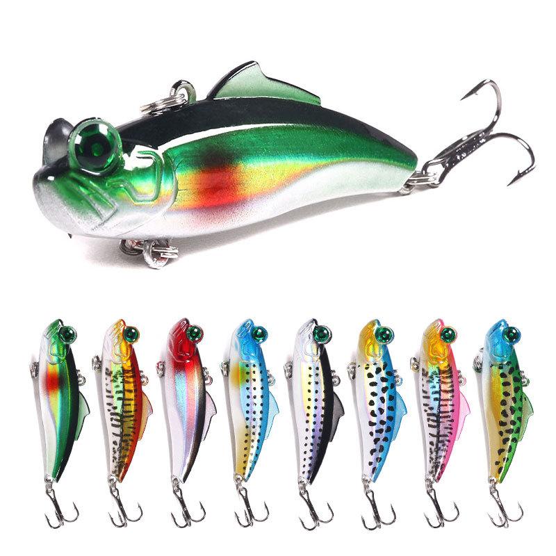 1Pcs 6.5cm/12.5g Fishing Lures Rattle Beads Sinking Chum Swimming VIB Fishing Tackle Fish Body Reflective Mutant Eye Lures VIP Baits