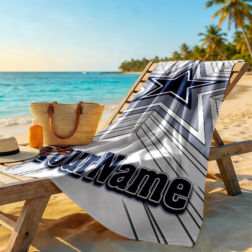 Dallas Customized Name Beach Towel Soft Durable Quick-Dry Portable for SwimmingBeachCamping Travel Beach AccessoriesGym