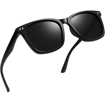 Polarized Sunglasses for UV Protection [Joopin] Men, Driving, Wellington, Women, UV400, (Gloss Black)