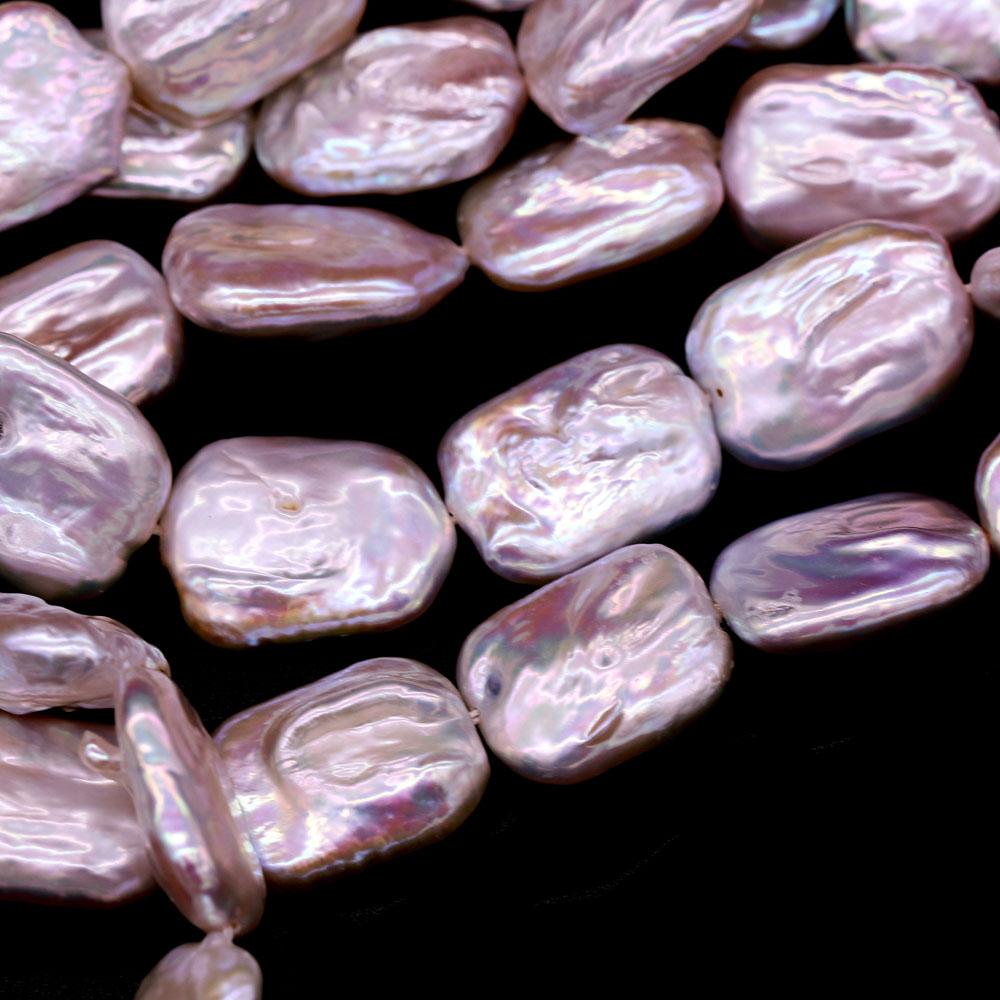 1String, Natural Freshwater Pearls, 15×18mm, Purple Rectangle Pearl Beads for Jewelry Making DIY Crafts, Wedding Gifts for Women, 36cm