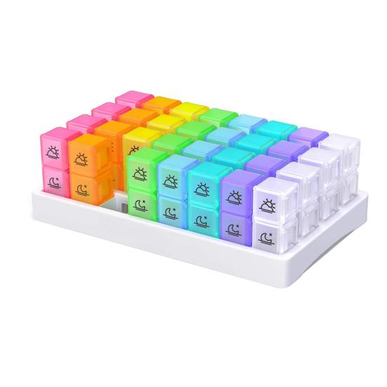 Monthly Pill Organizer 2 Times A Day Pill Box 31 Day One Month Travel Pill Container 32 Compartments AM PM Pill Case for Medication Supplements