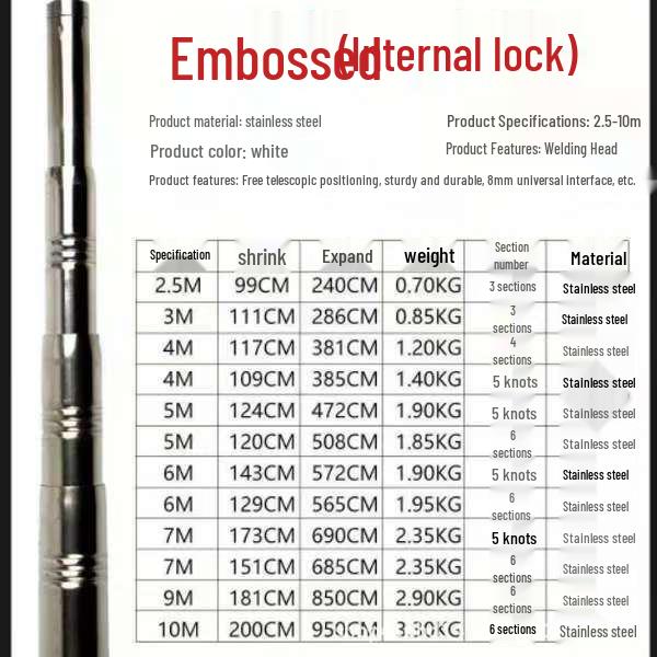 Telescopic Super Hard Outdoor Fishing Spear & Landing Net Pole