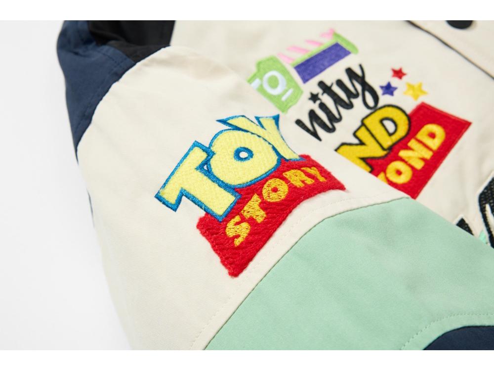 Chaqueta de Béisbol Patchwork de Dibujos Animados de Moda para Hombre - Otoño de Corte Holgado con Cuello Alto