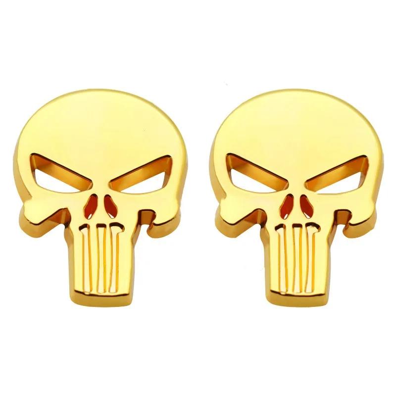 

1Pairs 3D Metal Skull Car Fender Side Emblem Decal Badge Waterproof Sticker Automobiles Motorcycle Styling Accessories золотой
