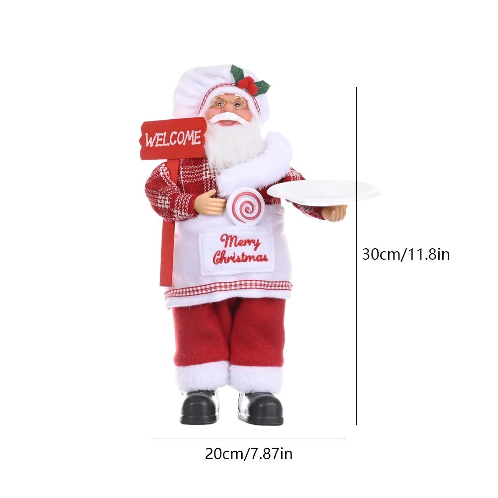 30/40cm Santa Claus Standing Doll Christmas Tree Decorations Home Wedding Party Supplies Plush Ornaments Children Xmas Gift