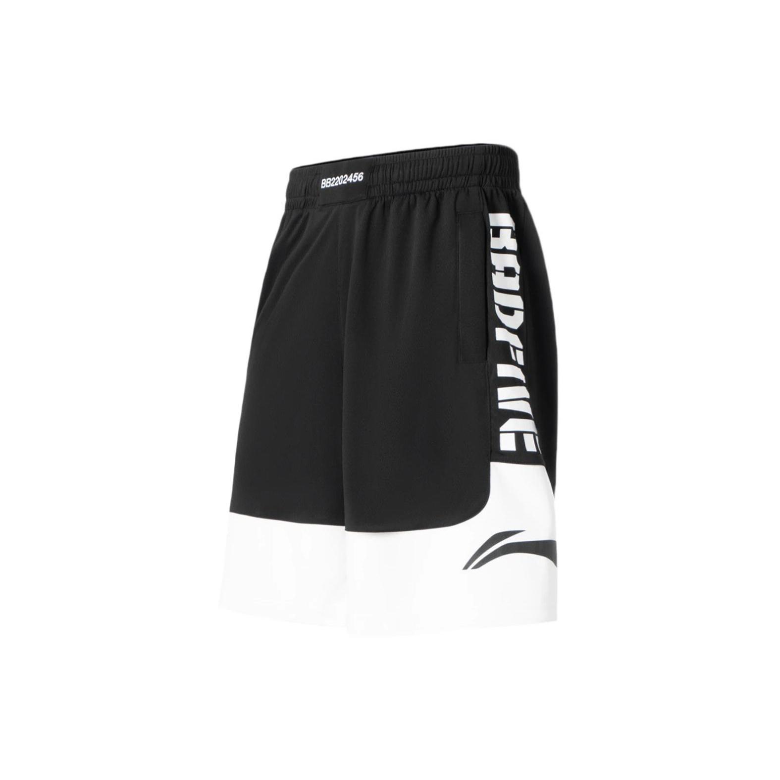 Li-Ning BadFive Logo Basketball Shorts Black White Men s AAPS031-1 L