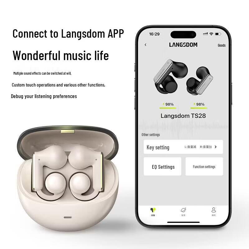 Lanston TS28 Open-Ear Clip-On Bluetooth Headphones