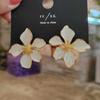 Beige Green Enamel Flower Women's Earrings Irregular Petals Plant Element Drop Earrings for Female Korean Fashion Ear Decor