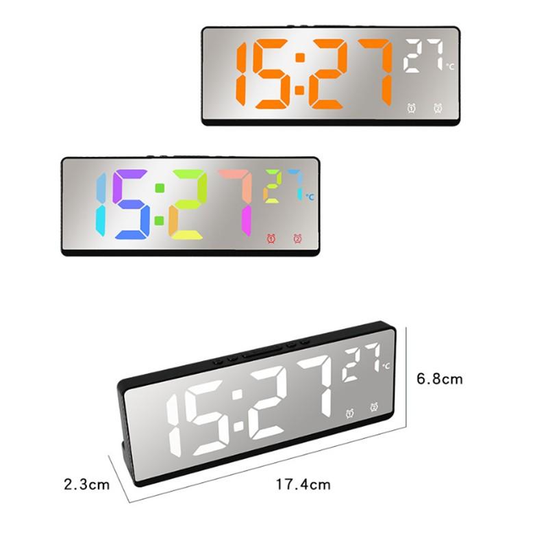 Voice Control Digital Alarm Clock Temperature Dual Alarm Snooze Desktop Table Clock with Backlight Light 12/24H LED Clock Watch
