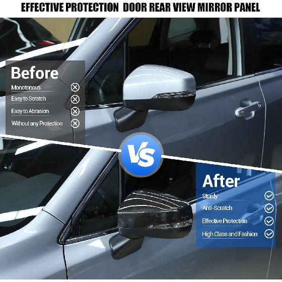 Door Rear View Mirror Cover Compatible with Subaru Forester 2019-2024 with Turn Signal/Crosstrek XV 2018-2023, ABS Side Door Rearview Mirror Cover