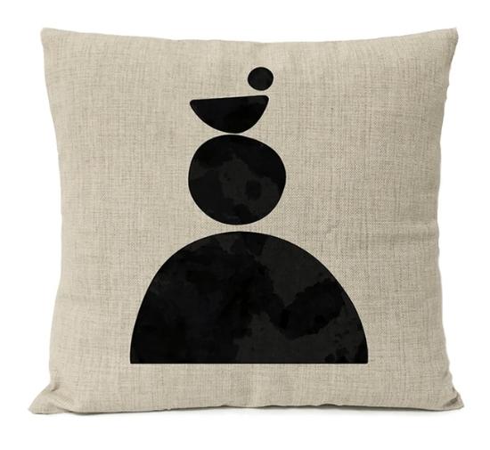Home Decorative Black Geometric Linen Pillow Cover Boho Bohemia Throw Pillow Art Cushion Decoration Sofa Pillowcase 60x60