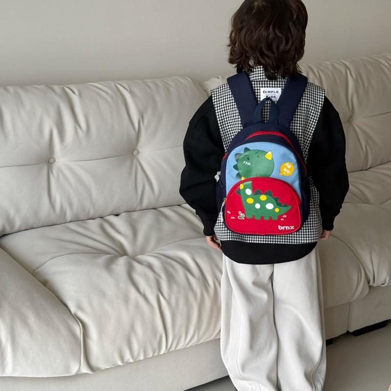 Kindergarten Backpack Cartoon  Dinosaur Design  Kids Dualshoulder Backpack