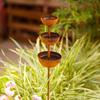 Metal Bird Bath with Stake for Outside 26.77 Inch Tall Free Standing 3-Tier Bird Feeder Bowl for Outdoor Garden Patio Yard Decor
