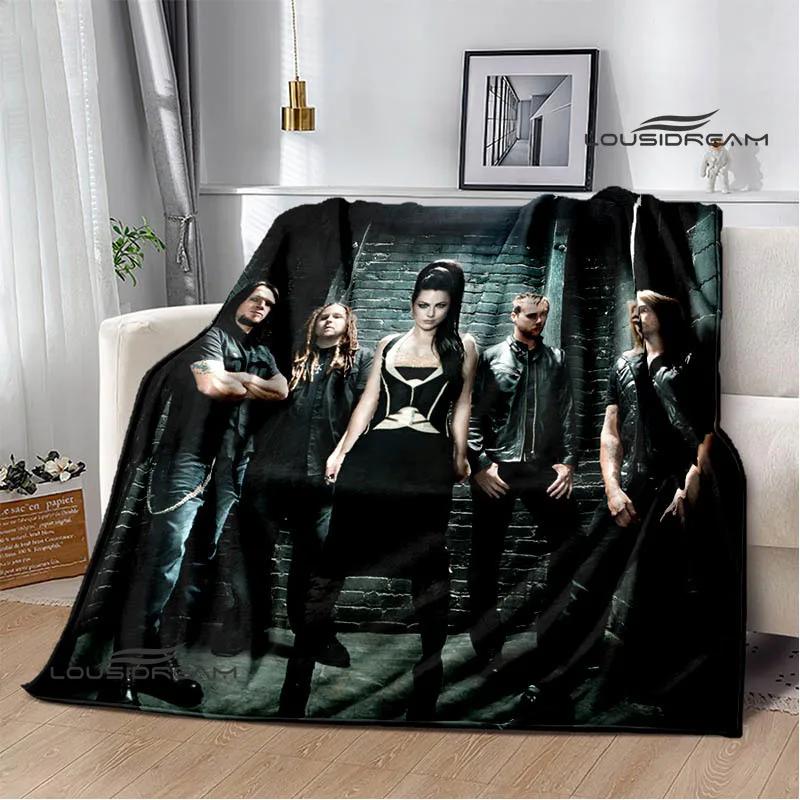 EvaneScence Band Retro Printed Fashion Warm Blanket Flannel Blanket Bed Linings Home Travel Birthday Gift