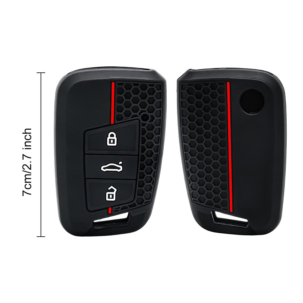 Silicone Car Key Case Cover Keychain For Vw Volkseagen Passat B8 Magotan For Skoda Superb A7 Kodiaq Holder Bag Accessories