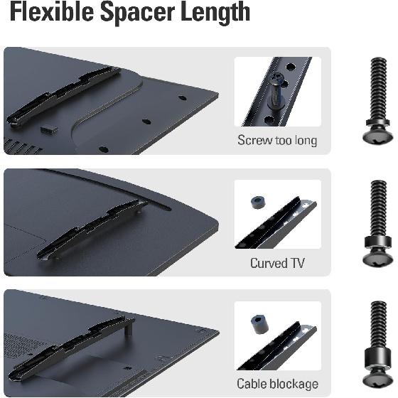 Mounting Dream TV Mounting Hardware TV Mount Screws Kit Comes with M4, M5, M6, M8 Screws, Includes Spacers and Washers, Fits Any TVs Up To 82 Inch,