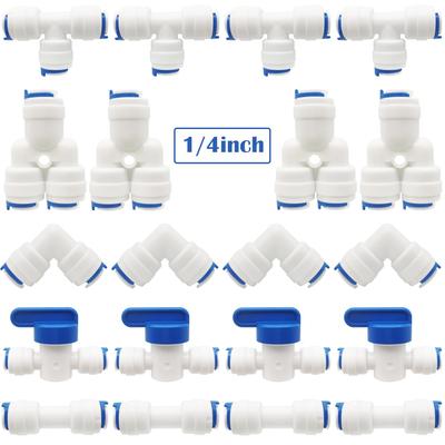 CESFONJER Wasserreiniger-Anschlussteile, Wasseraufbereiter-Zubehör, RO-Wasserversorgungsrohrverschraubungen, 14-Zoll-Steckverbinder für gerade Wasseranschlüsse