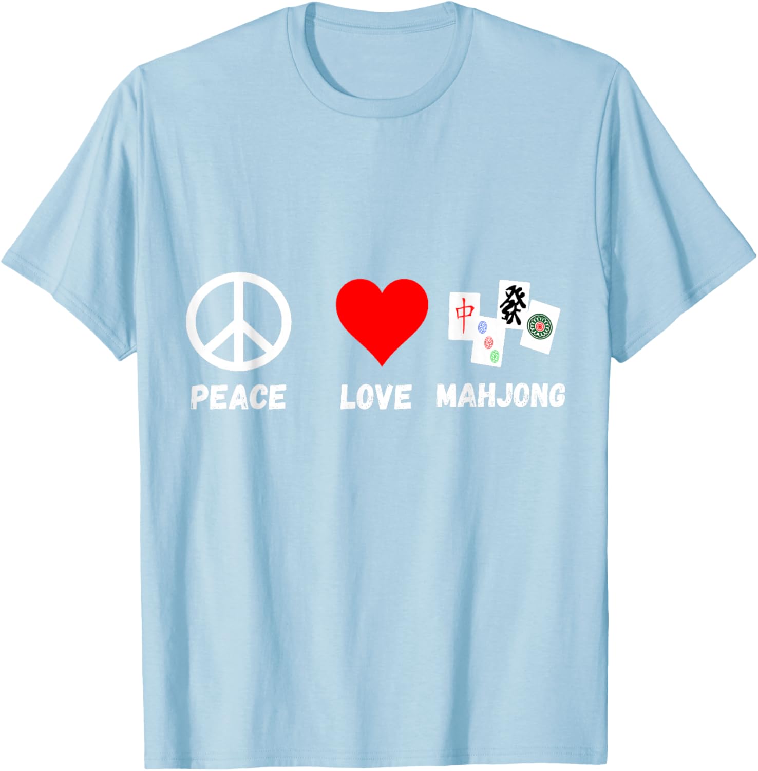 

Peace Love Mahjong Graphic Tee Shirt Mah Jongg Player Gift Cotton Short Sleeve TShirt S