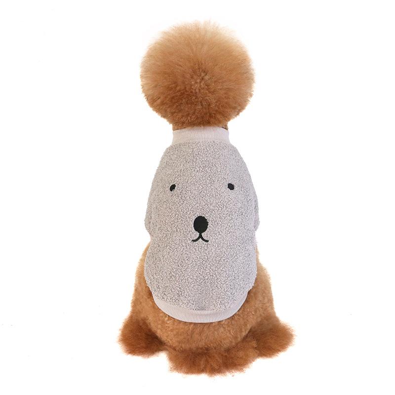 New pet clothes teddy fleece outer layer contains fleece double-layer warm hamster embroidery magic fight dog clothes