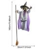 Halloween Witch Decoration Large Spooky Sound Effects Flying Witch With Lights Motion Sensor Floating Witch With Broom For Yard