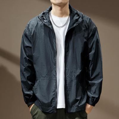 Men's Summer Lightweight UV Protection Hooded Outdoor Work Jacket