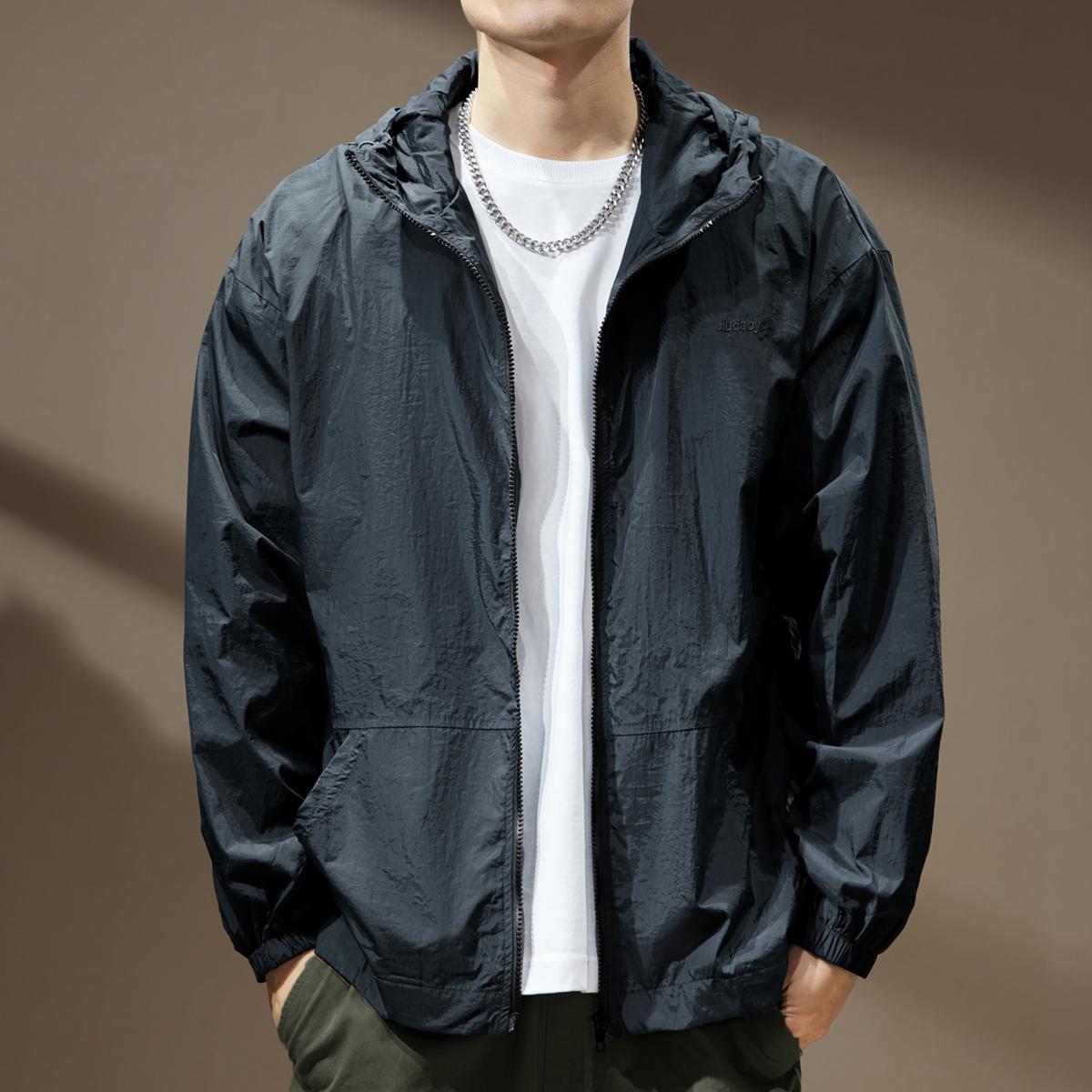 

Мужская летняя легкая куртка с капюшоном для работы на открытом воздухе с защитой от УФ-излучения 4XL 200-220 lbs