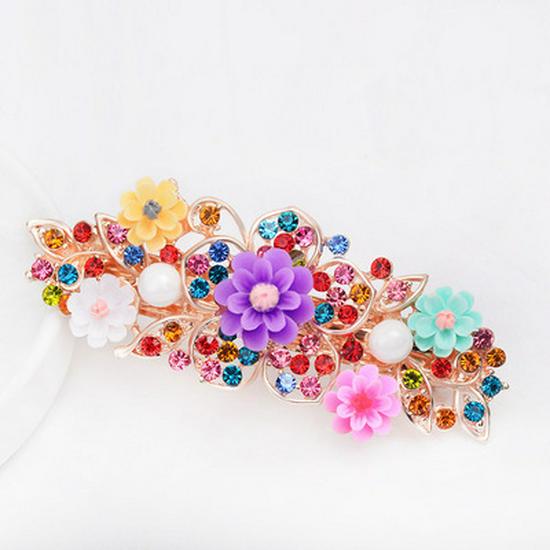 Korean Rhinestone Spring Hair Clip - Versatile Medium/Large Size for Women