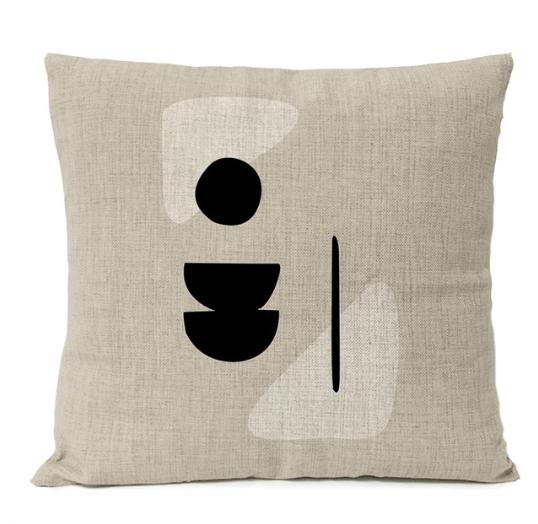 Home Decorative Black Geometric Linen Pillow Cover Boho Bohemia Throw Pillow Art Cushion Decoration Sofa Pillowcase 60x60